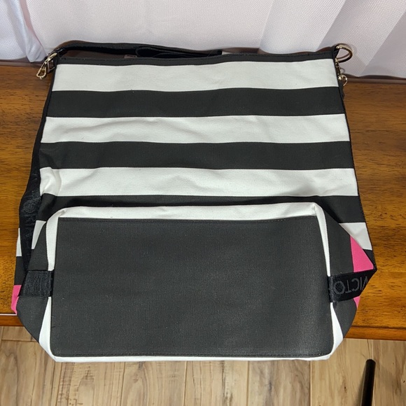 Victoria Secret black/white striped bag - Picture 2 of 3